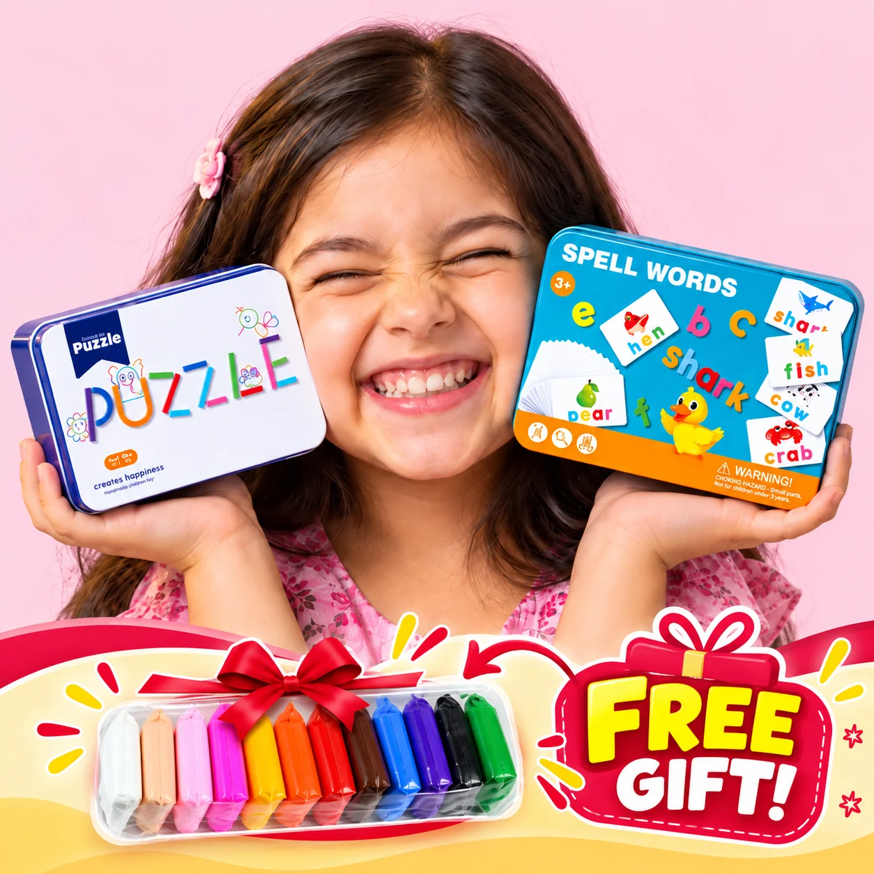 Creative Puzzle Box & Spell Words Box Combo